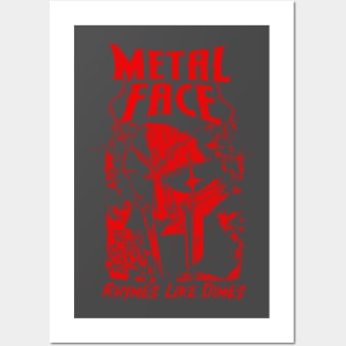 Vintage Bootleg Metal Face Red Posters and Art